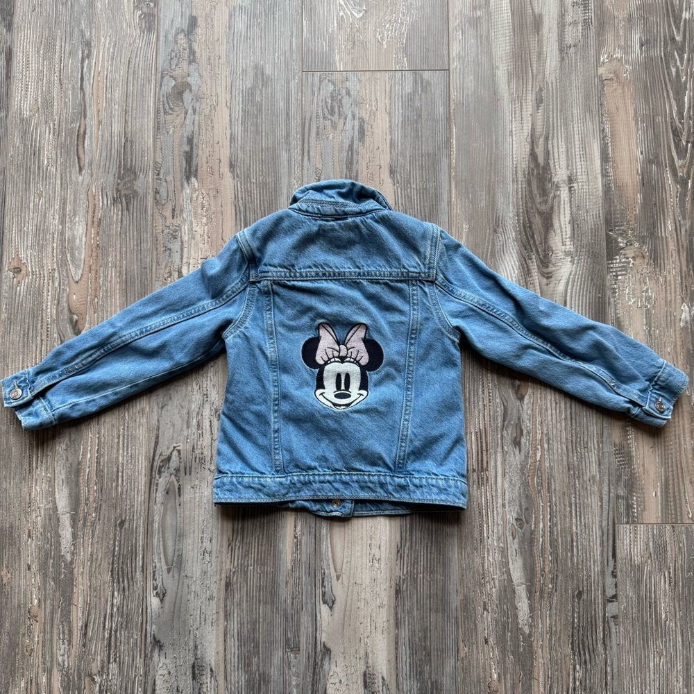 Gap Kids Disney Denim Long Sleeve Jacket Minnie Mouse Size 5 - Picture 2 of 5